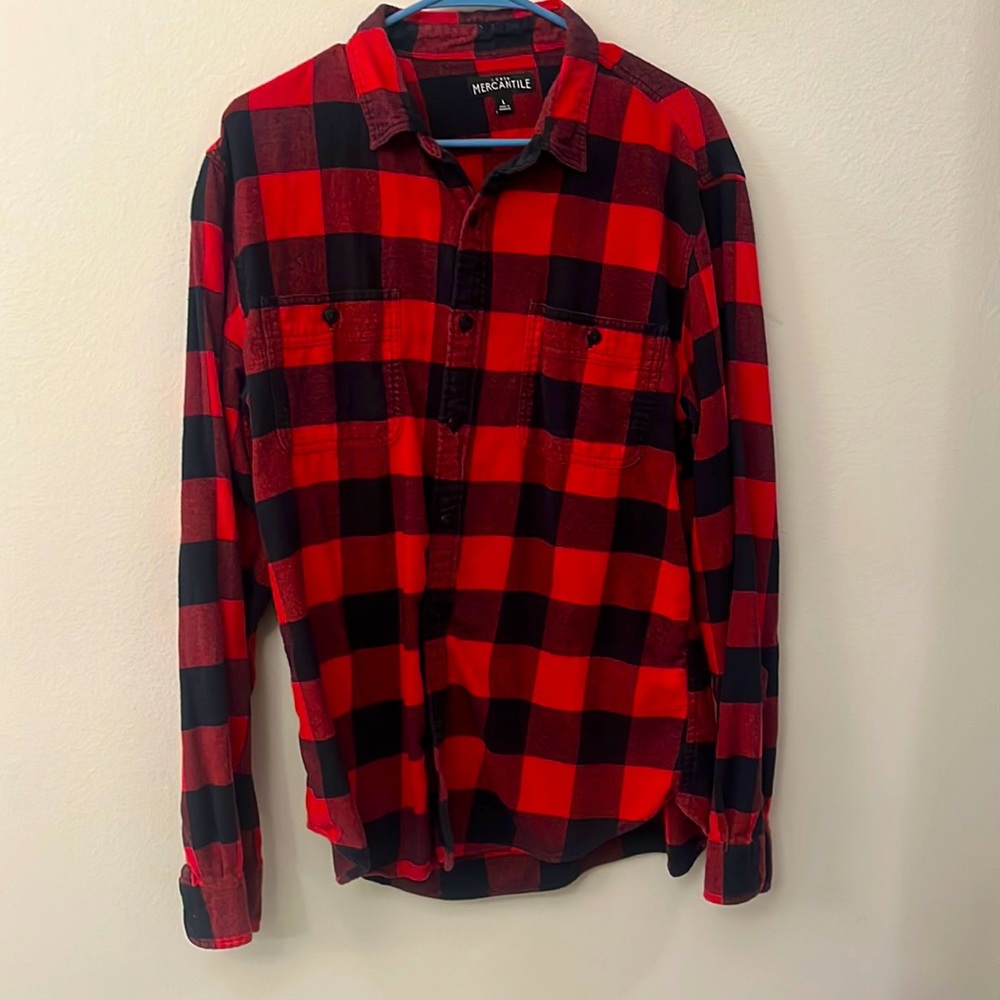 J. Crew Red and Black Plaid Flannel Shirt